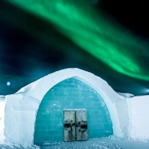 Northern Lights over the ICEHOTEL - photo Asif Kliger