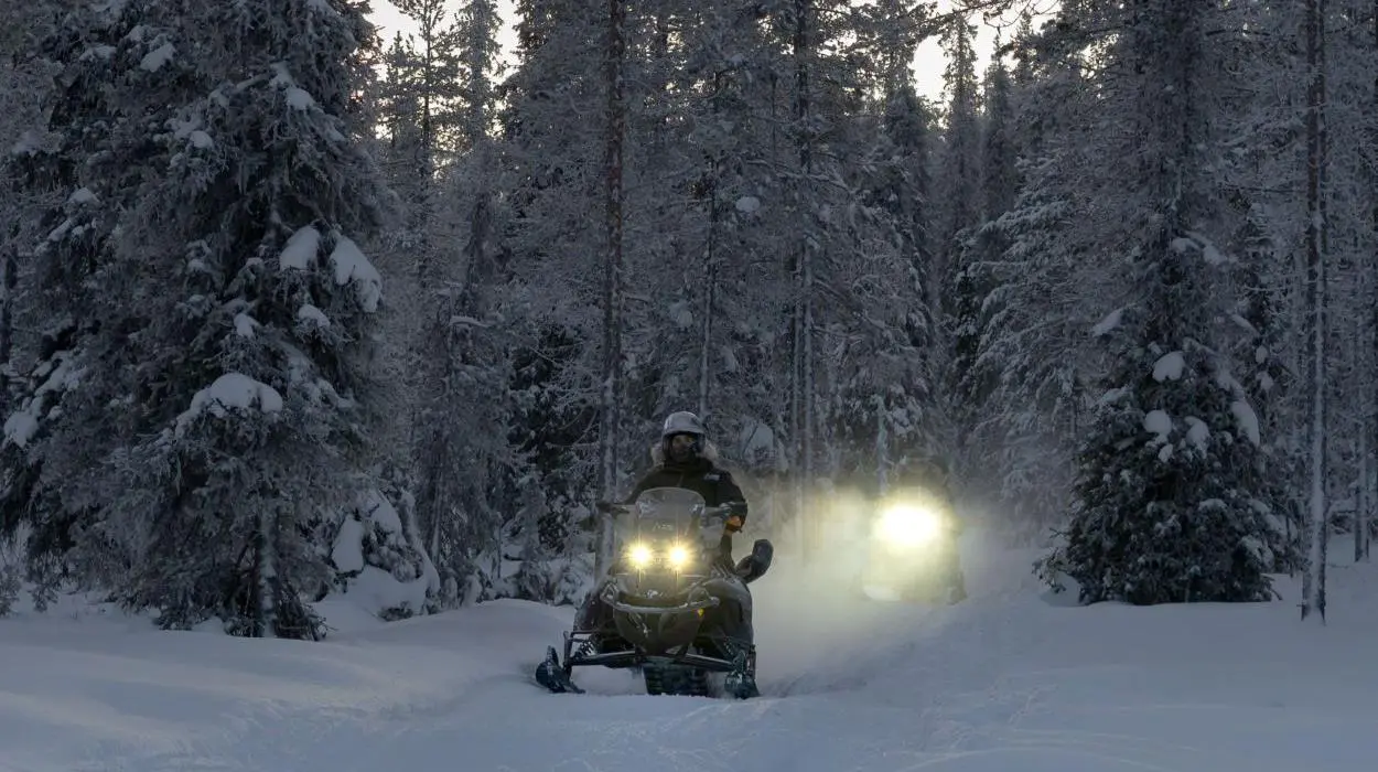 Northern Lights Snowmobile tour to Fell Sarkitunturi