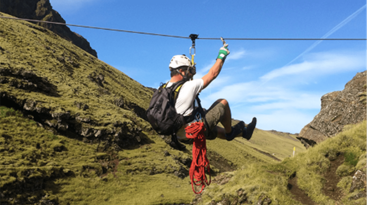 Zipline adventure in Vík